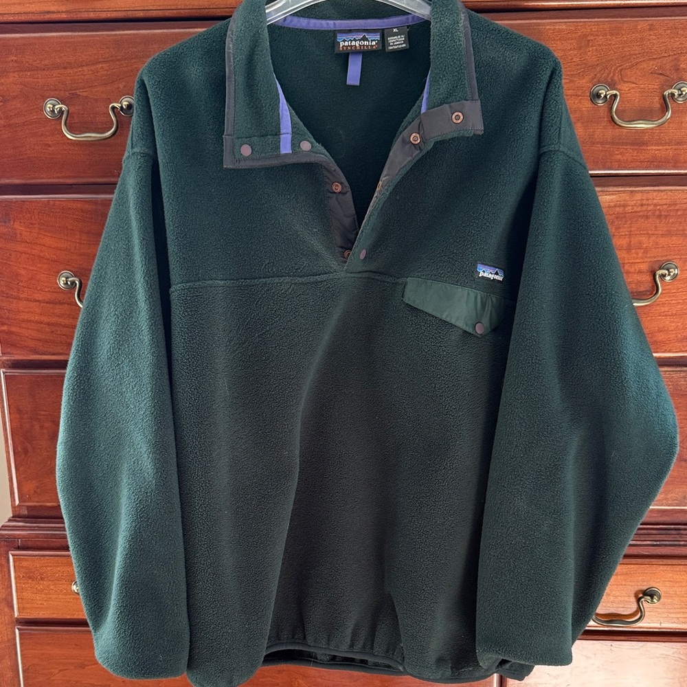 Patagonia Forest Green Snap-T Fleece